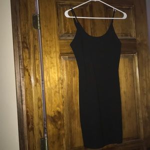 Black midi dress with scooped back